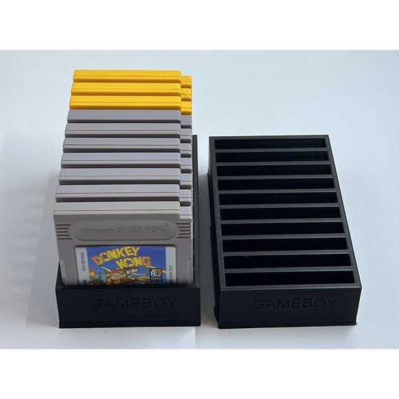 Gameboy 10 Nintendo Cartridge Video Games Holder DISPLAY ONLY 3D Printed Fast Sh - Picture 1 of 3